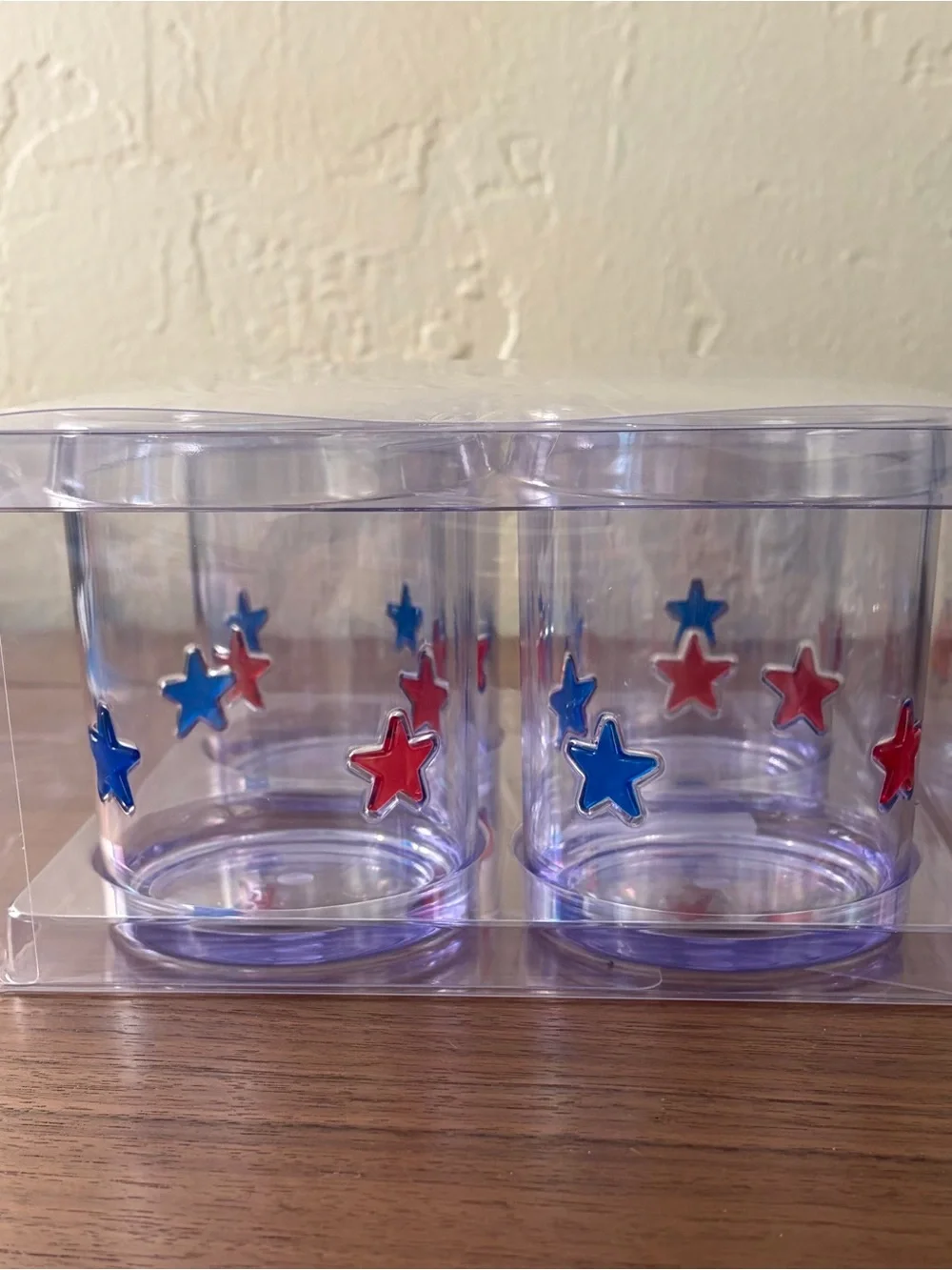 Celebrate It Red White & Blue Star Party Tumblers 13.5 oz Set of 4